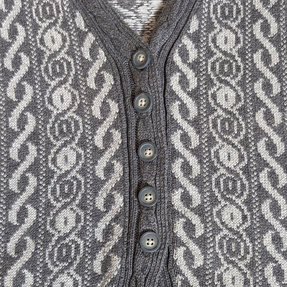 Woolrich Sweater Vest Women's Charcoal Heather Cotton Cable Knit Size L. - Picture 4 of 15